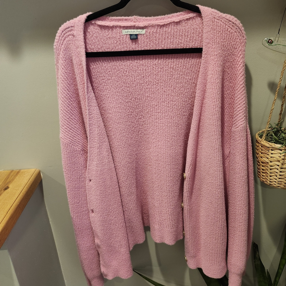 Oversized American Eagle Sz L Pink Cardigan